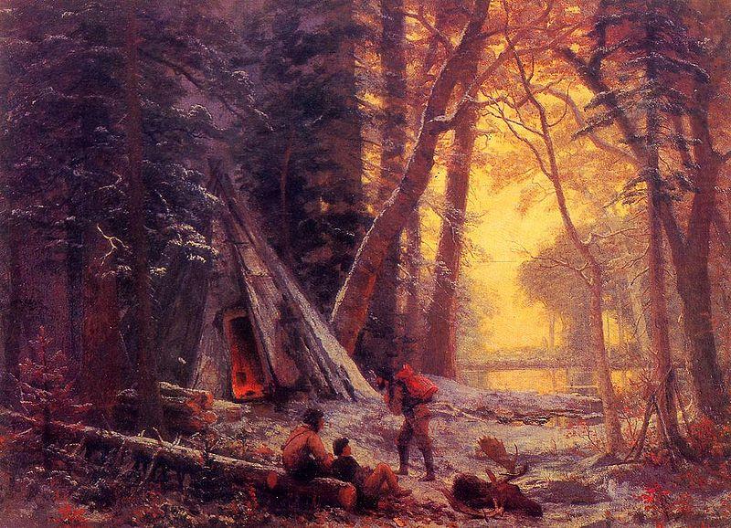 Albert Bierstadt Moose Hunters' Camp, Nova Scotia china oil painting image